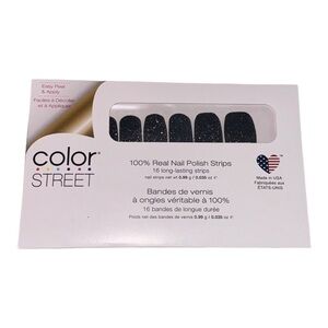 NIP Color Street MOON RIVER Dark Gray Glitter Nail Set